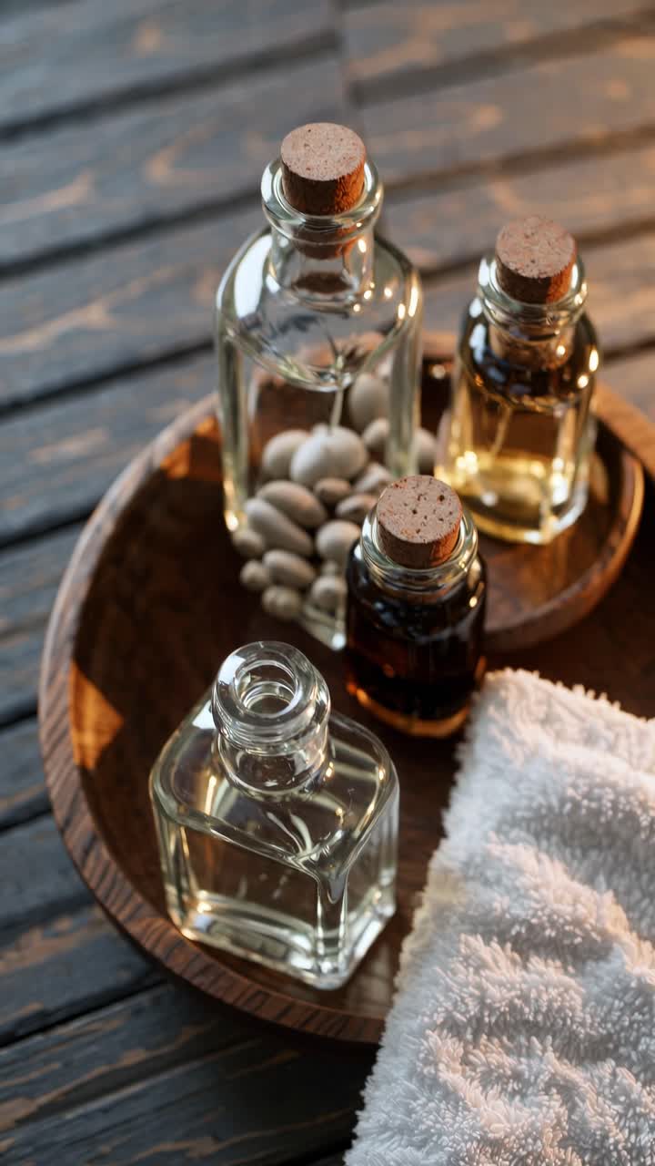 Spa Treatment with Essential Oils and Towel