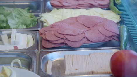 Sandwich Bar with Various Ingredients