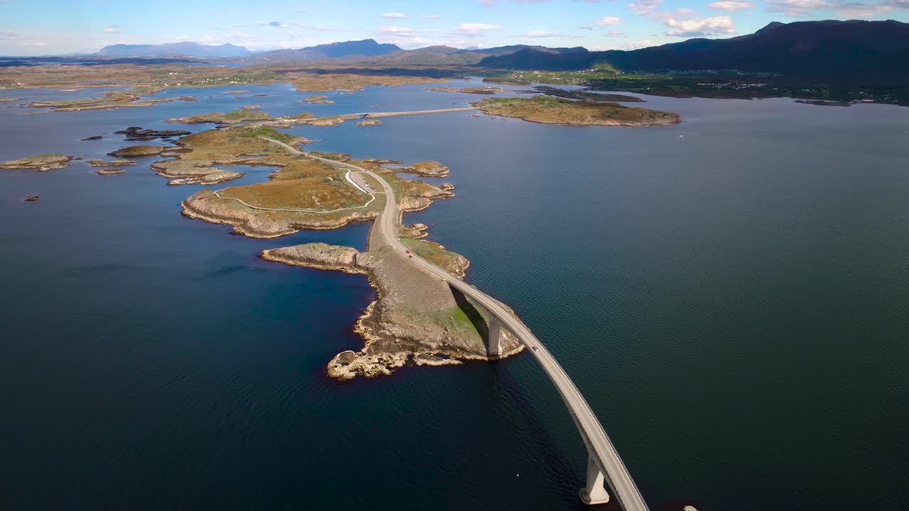 대서양 도로 항공 영상 노르웨이