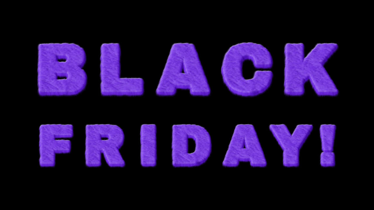 Purple Black Friday Text on Black Background