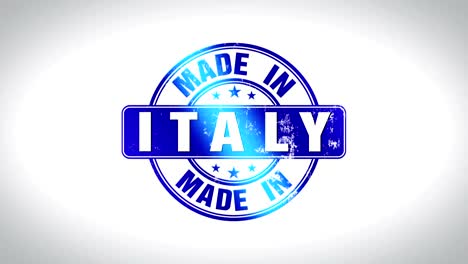 hecha en italia palabra 3d animación de sello de madera animación
