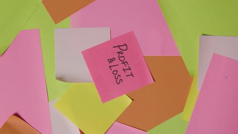 Business-Concept-Of-Revolving-Sticky-Notes-With-Profit-And-Loss-Written-On-Top-Note