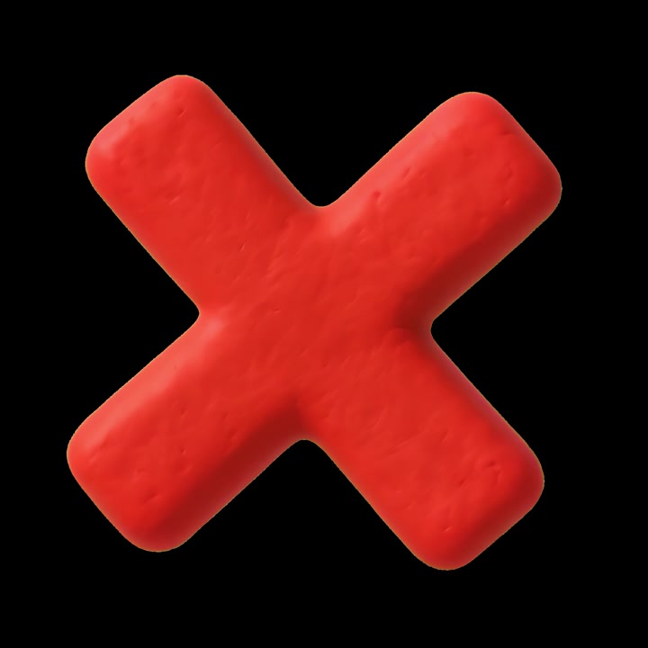 Animated Red Clay X and Plus Symbol Rotating