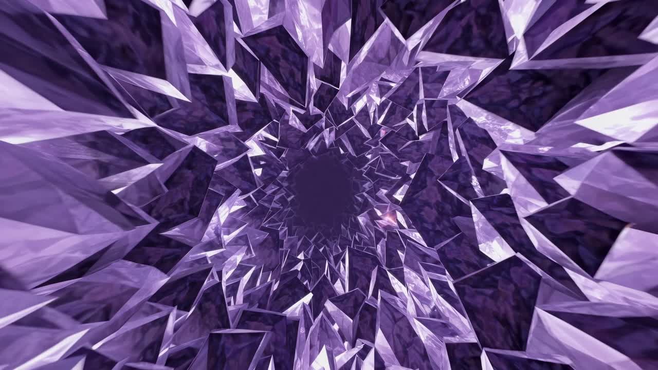 Abstract Purple Crystal Tunnel