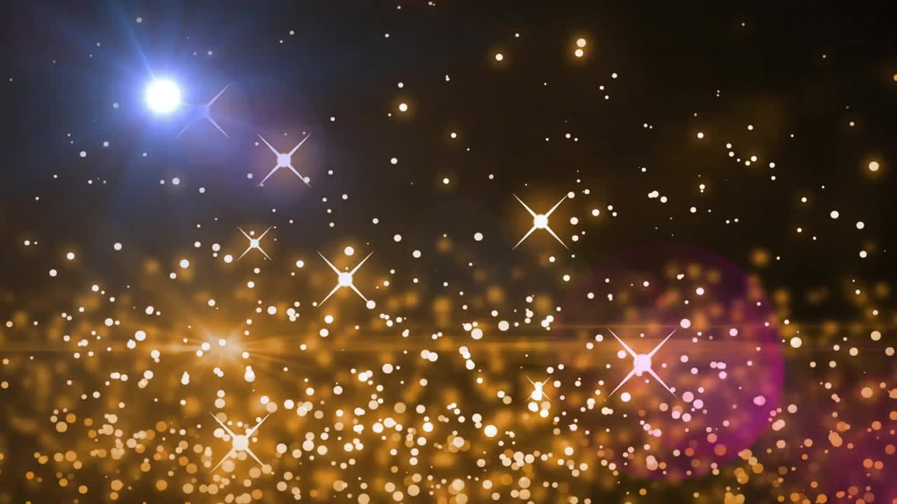Animazione di Punti Luce Luminosi su Sfondo Scuro