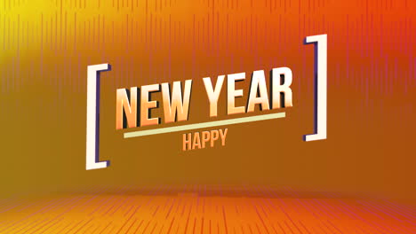 Modern-Happy-New-Year-text-on-orange-lines-geometric-pattern