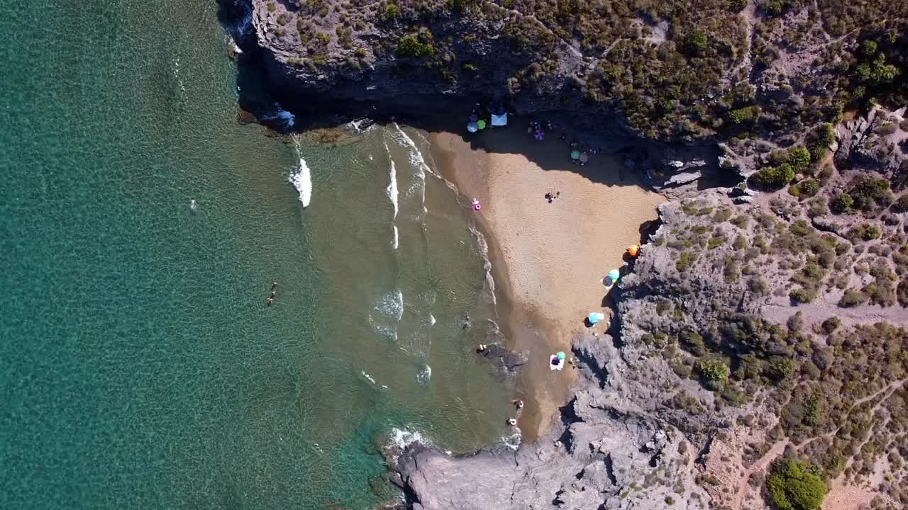 Sea shore or seashore waves crashing by the seashore