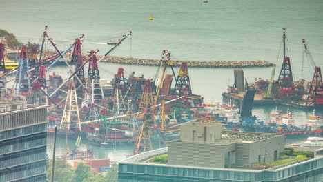 hong kong kowloon port and skyline