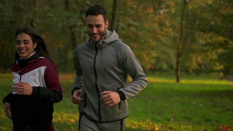 couple running in the park