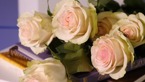 beautiful bouquet of pale pink and cream roses