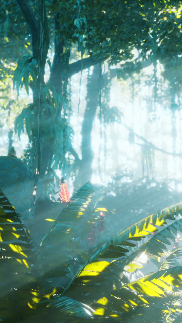 luz de la mañana en el hermoso jardín de la selva