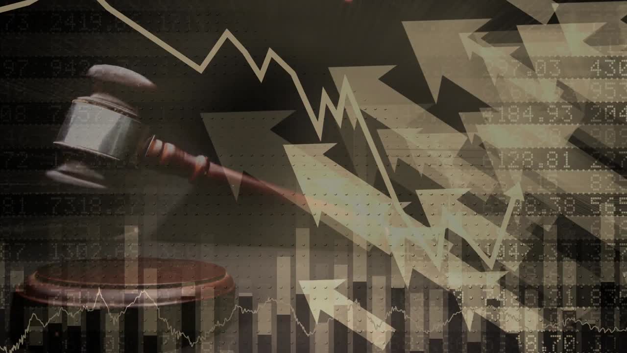 비즈니스 그래프를 보여주는 개념적 디지털 애니메이션 4k