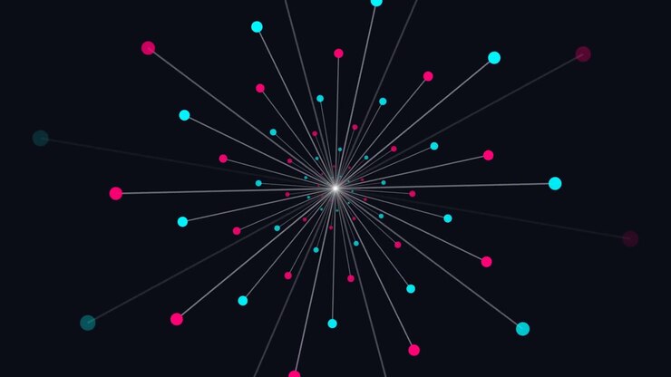 Abstract Motion Graphic of Pulsing Network Nodes