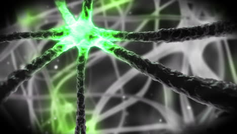 neurona que se mueve a través del sistema nervioso