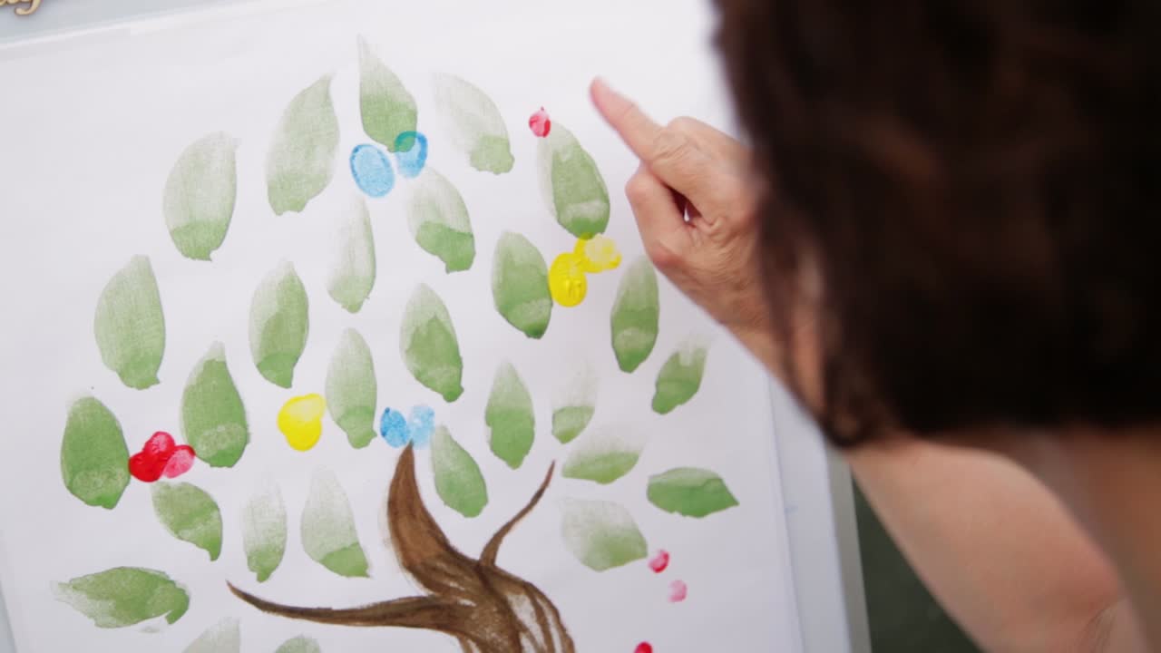 손가락 그림 나무