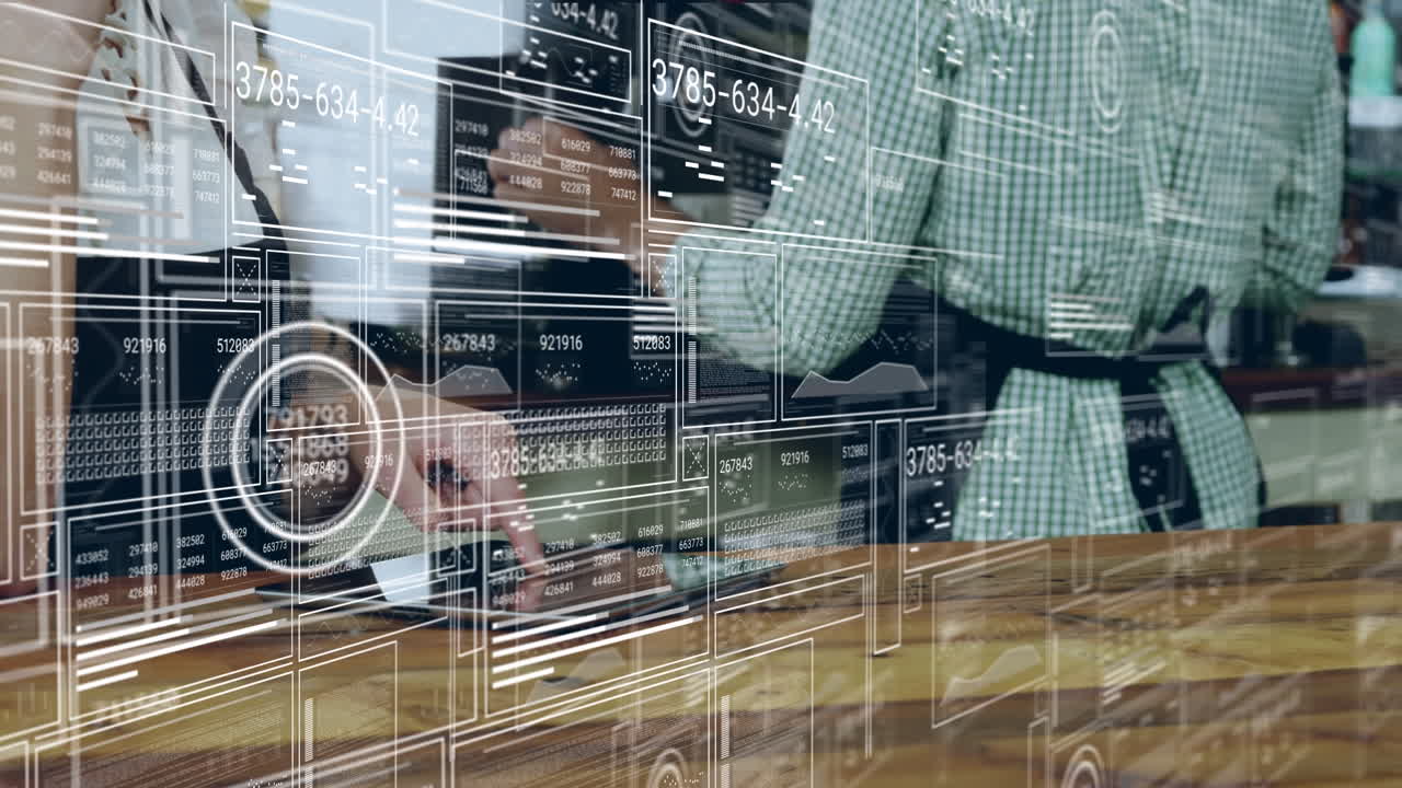 Animation of data processing over diverse baristas