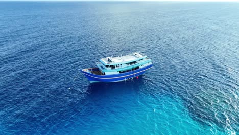 Ferry-Boat-Cruising-Across-The-Philippine-Ocean-On-A-Sunny-Day