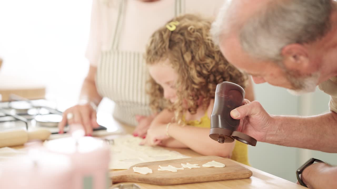 Grandparents Baking with Grandchild