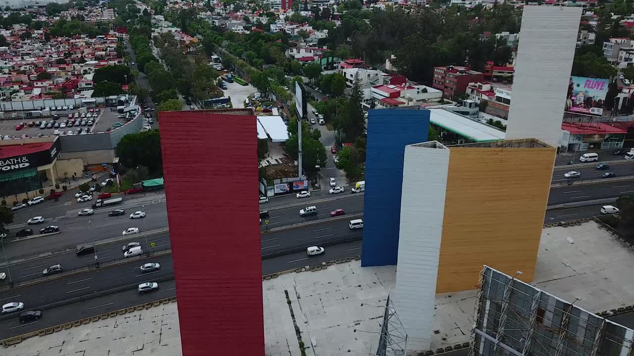 Aerial View of Torres de Satélite and Highway