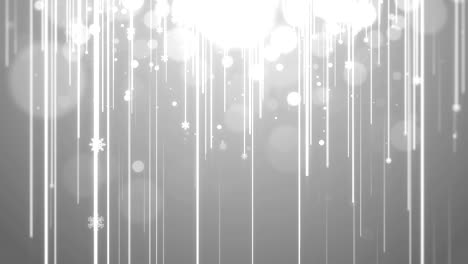 christmas animation background motion graphics footage (white theme), with lights streak , bokeh glittering and particles snowflake