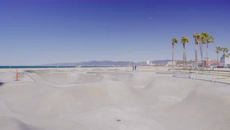 a considerably empty venice beach skatepark during the covid19 pandemic in los angeles, california