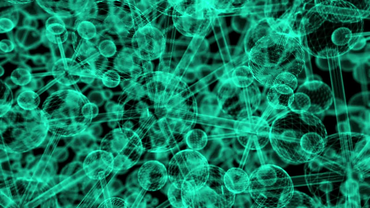 bucle de fondo de átomos transparentes abstractos