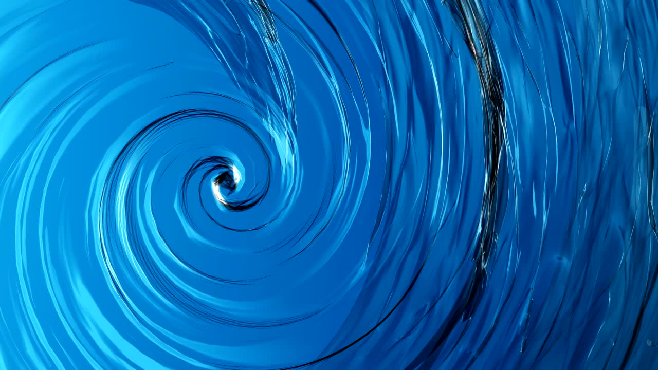 아름다운 은 물의 회전, 회전 또는 회전 배경의 애니메이션.