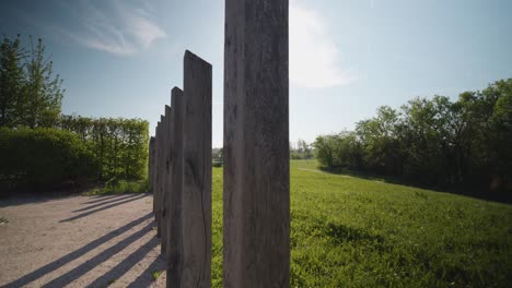 park with fence posts