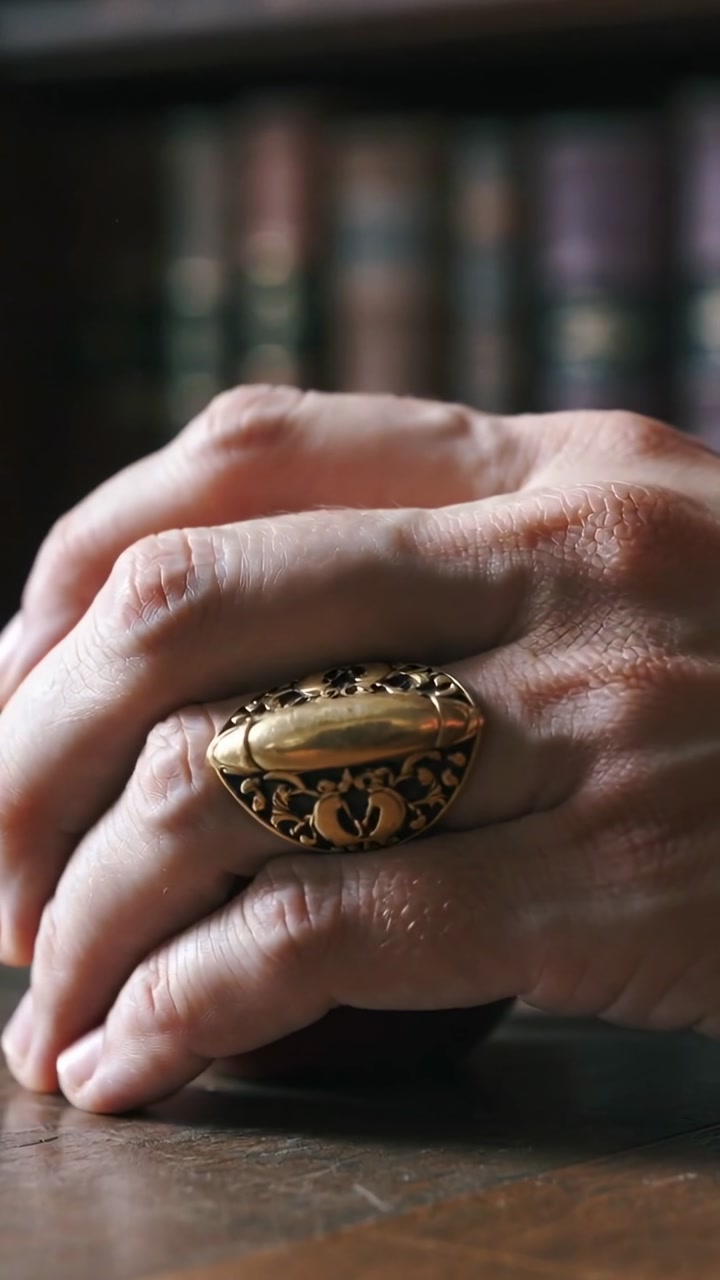 Vertical video: Hand with gold ring moving pressing peeling apple on table showing flesh for food