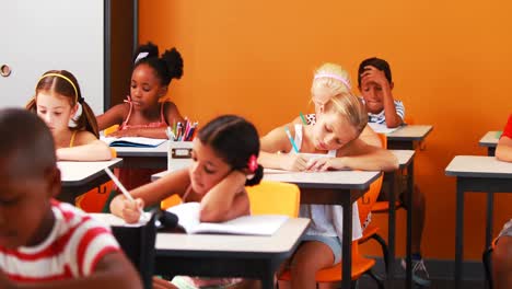 school kids doing their homework