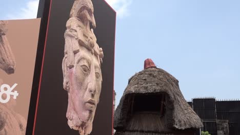 A-Mexican-silo,-or-cuexcomate,-exhibited-in-a-Mexican-museum