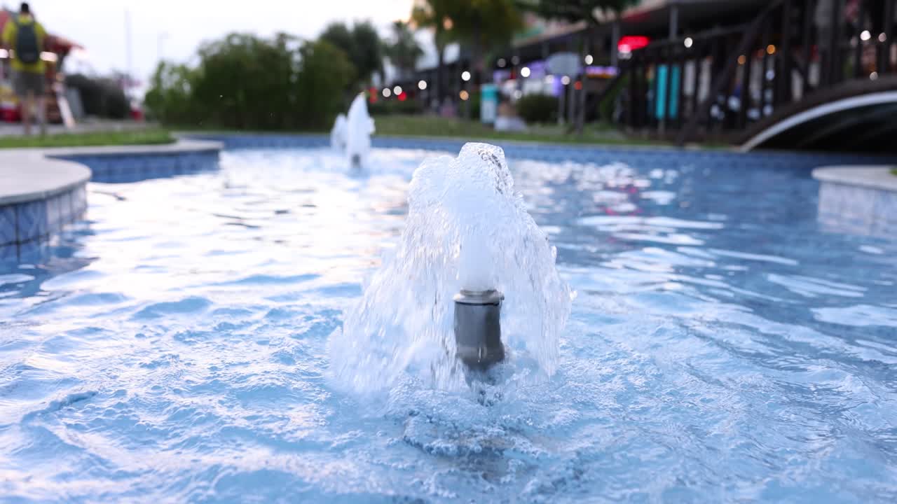 Fountain in urban pool