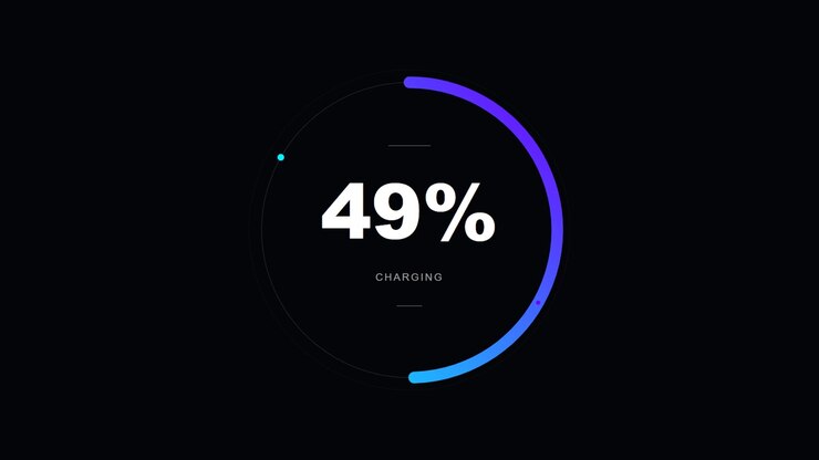 Digital Charging Progress Indicator with Percentage Counter