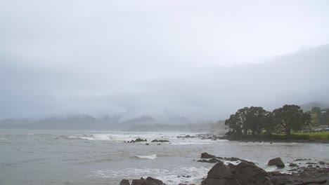 misty beach