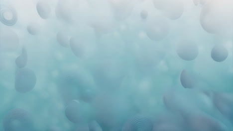 floating circles animation on abstract blue and white background