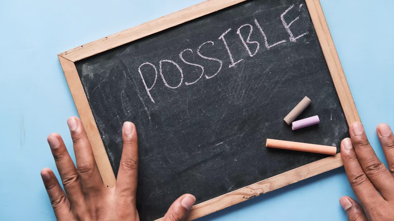 Motivational message on a chalkboard