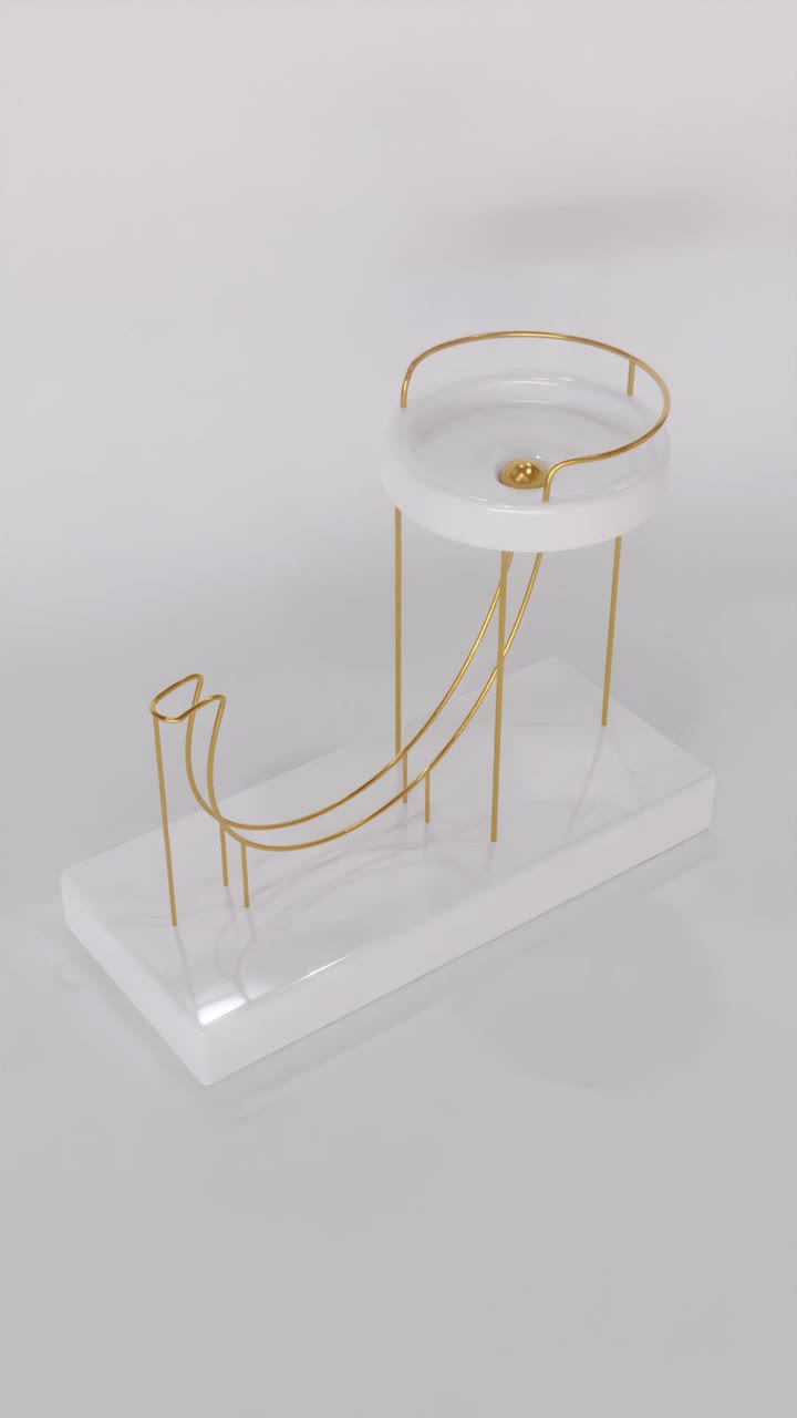 White and Gold Geometric Decorative Sculpture