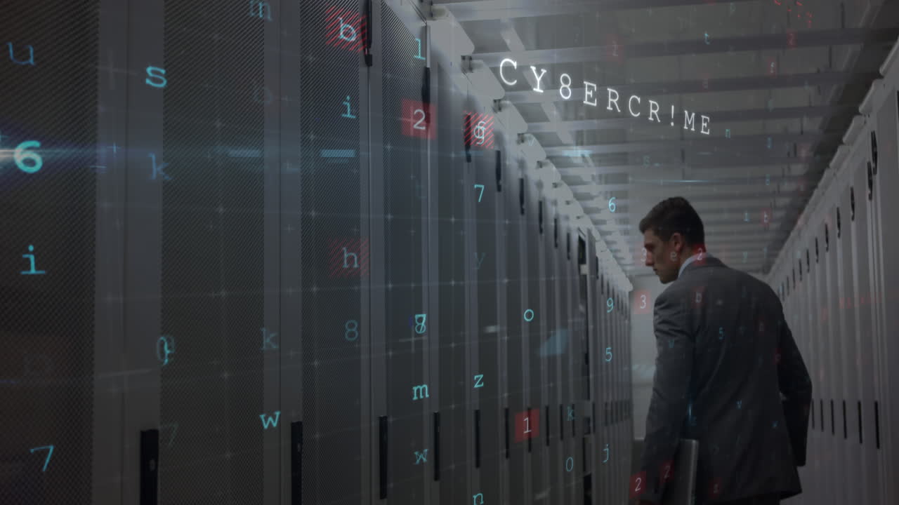 Technician in server room 4k