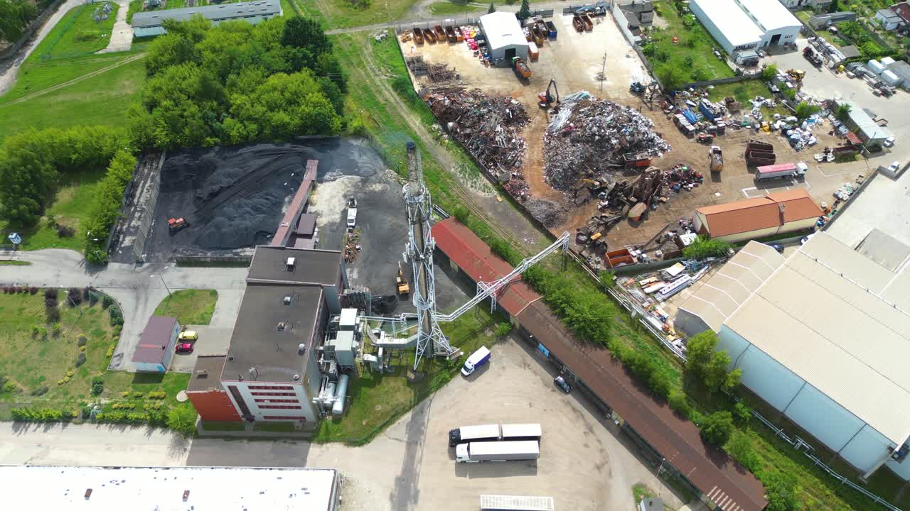 석탄 터미널의 영토와 석탄 매립장과 재생기