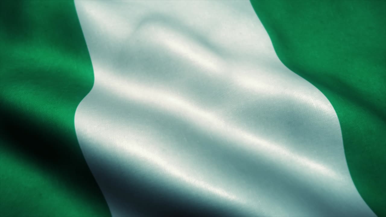bandera de nigeria ondeando en el viento. bandera nacional de nigeria. signo de nigeria animación de bucle sin costura. 4k