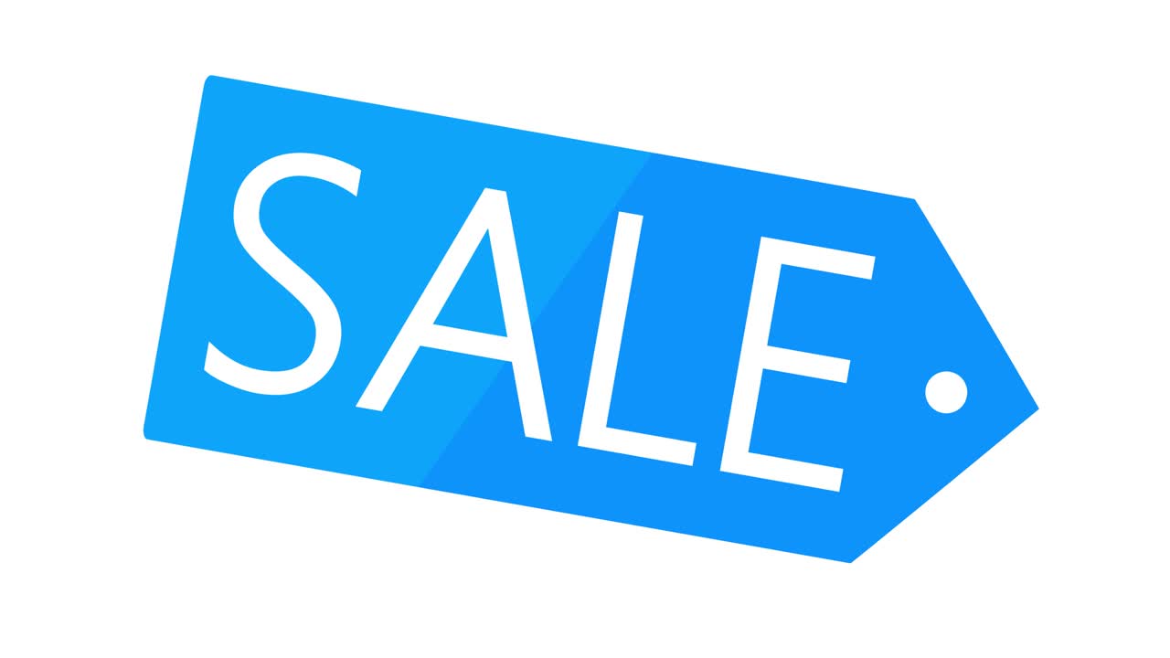 tag vendita icon loop animazione blu