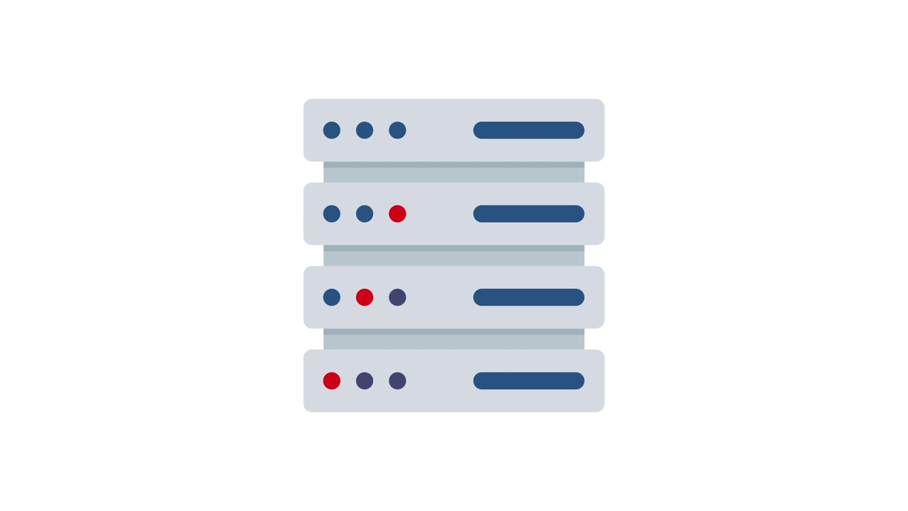 Animated Server Rack with Blinking Status Lights