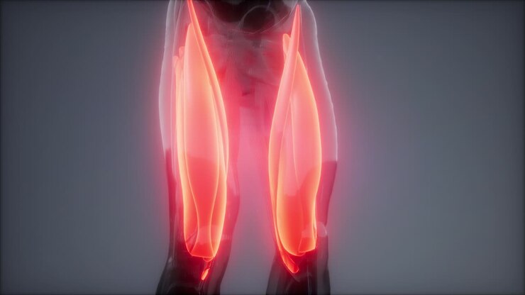 thigh muscles - Visible muscle anatomy map