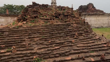 progressive view of decaying temple steps