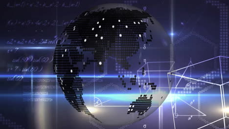 animation of connections and data processing over globe