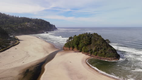 coastal oregon beach with island