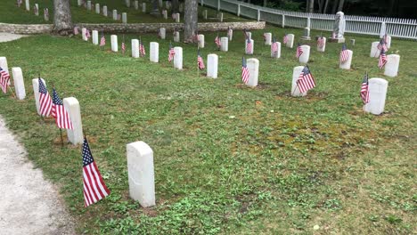 motionlapse-timelapse of unknown soldier graves in mackinac island, michigan