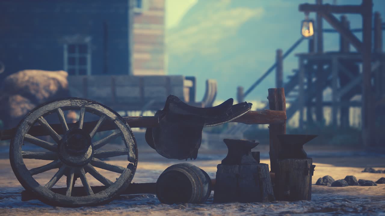 오래된 미국 와일드 웨스턴 스타일의 도시