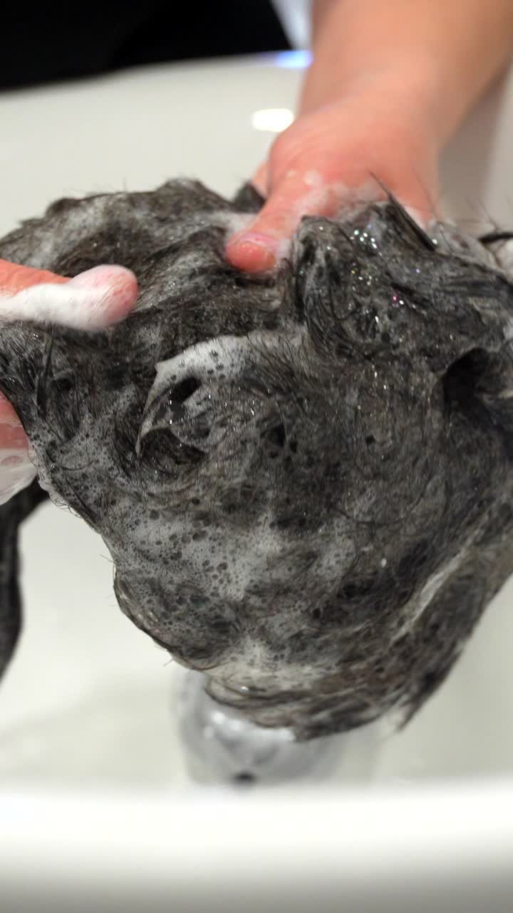 Washing Hair with Shampoo