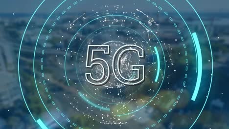 5-G-Werden-Auf-Einem-Rotierenden-Globus-Angezeigt